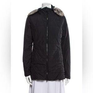 Women's Black Fur-Trimmed Jacket